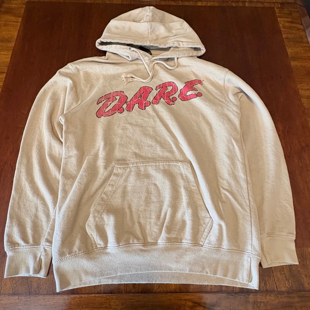 Vintage D.A.R.E.‎ Lion Graphic Hoodie Retro Drug Awareness Pullover